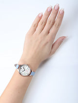 Emporio Armani Aurora Quartz Mother of Pearl White Dial Blue Leather Strap Watch For Women - AR11109 Buy Now By Emporio Armani