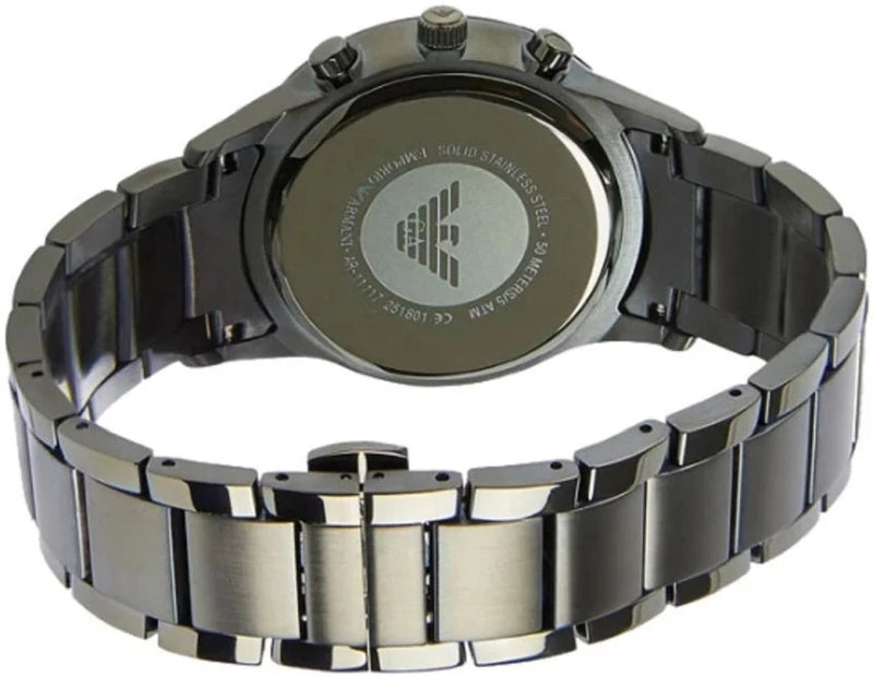 Emporio Armani Renato Chronograph Quartz Grey Dial Green Steel Strap Watch For Men - AR11117 Buy Now By Emporio Armani
