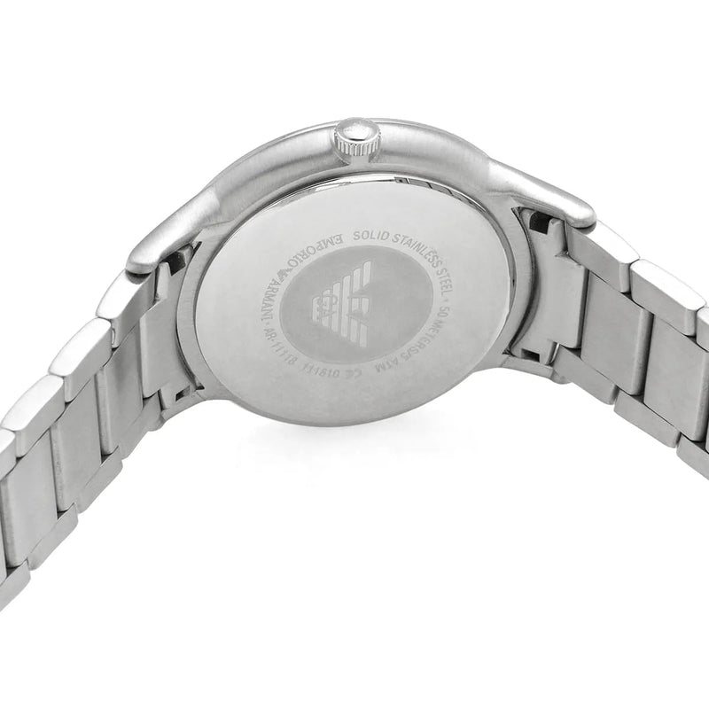 Shop Emporio Armani Renato Quartz Black Dial Silver Steel Strap Watch For Men - AR11118 in USA