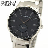 Shop Emporio Armani Renato Quartz Black Dial Silver Steel Strap Watch For Men - AR11118 in USA