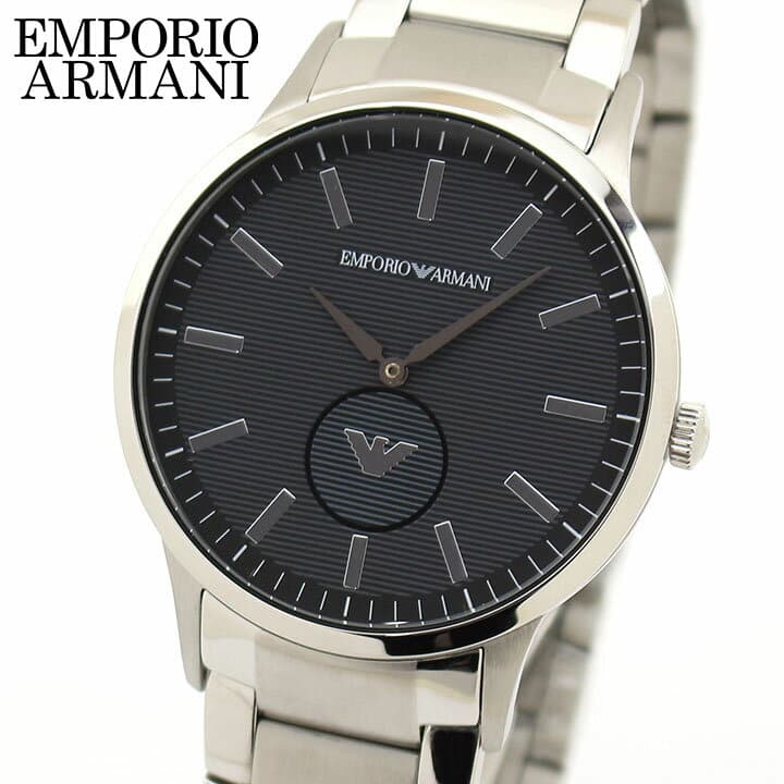 Shop Emporio Armani Renato Quartz Black Dial Silver Steel Strap Watch For Men - AR11118 in USA