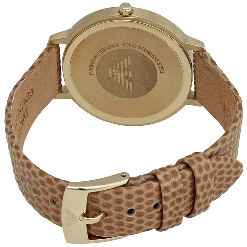Emporio Armani Kappa Quartz Mother of Pearl Taupe Dial Brown Leather Strap Watch For Men - AR11151 Buy Now By Emporio Armani