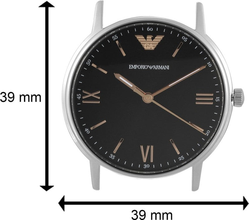 Emporio Armani Kappa Quartz Black Dial Brown Leather Strap Watch For Men - AR11153 Buy Now By Emporio Armani