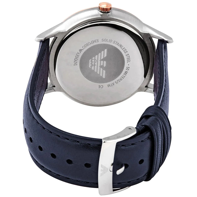 Emporio Armani Renato Analog Blue Dial Blue Leather Strap Watch For Men - AR11188 Buy Now By Emporio Armani