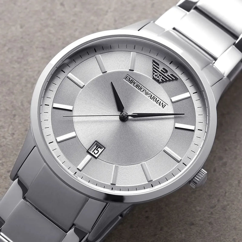 Emporio Armani Renato Quartz Silver Dial Silver Steel Strap Watch For Men - AR11189 Buy Now By Emporio Armani
