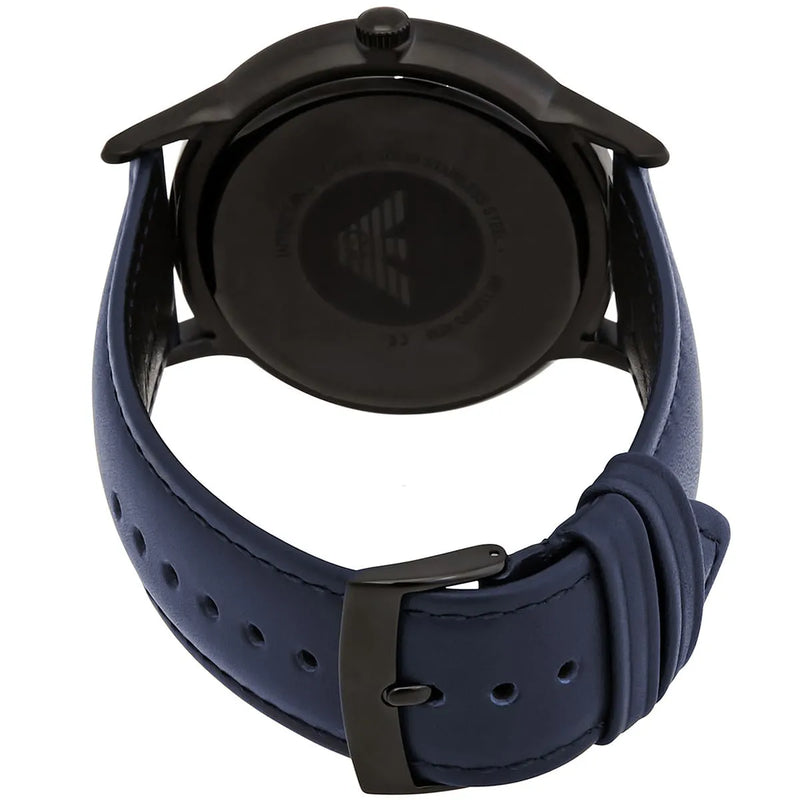Emporio Armani Renato Quartz Blue Dial Blue Leather Strap Watch For Men - AR11190 Buy Now By Emporio Armani