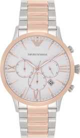 Emporio Armani Giovanni Chronograph Quartz White Dial Two Tone Steel Strap Watch For Men - AR11209 Buy Now By Emporio Armani