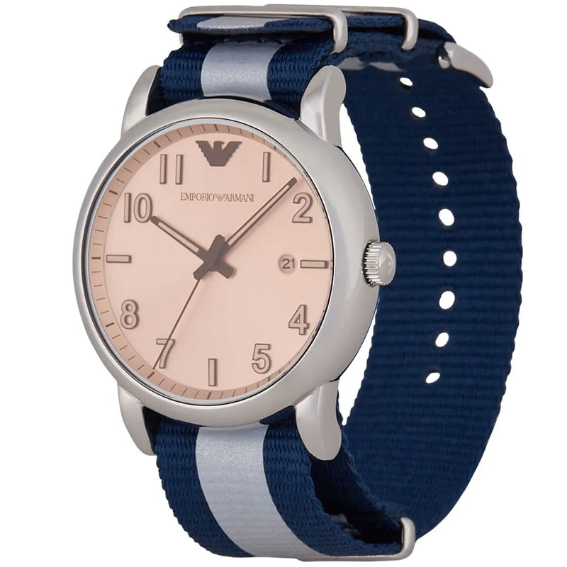 Emporio Armani Luigi Analog Beige Dial Two Tone NATO Strap Watch For Men - AR11212 Buy Now By Emporio Armani