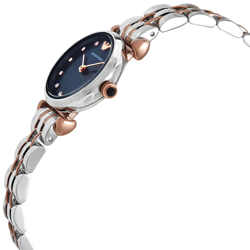 Emporio Armani Gianni T Bar Quartz Blue Dial Two Tone Steel Strap Watch For Women - AR11222 Buy Now By Emporio Armani