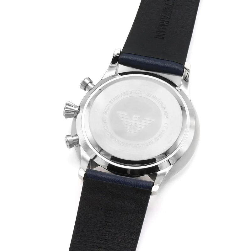 Emporio Armani Giovanni T Bar Chronograph Quartz Blue Dial Blue Leather Strap Watch For Men - AR11226 Buy Now By Emporio Armani