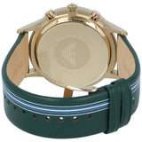 Emporio Armani Renato Chronograph Silver Dial Green Leather Strap Watch For Men - AR11233 Buy Now By Emporio Armani