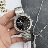 Emporio Armani Mario Chronograph Black Dial Silver Steel Strap Watch For Men - AR11241 Buy Now By Emporio Armani