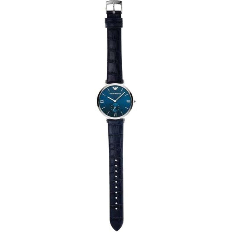 Emporio Armani Gianni T Bar Quartz Blue Dial Blue Leather Strap Watch For Men - AR11300 Buy Now By Emporio Armani