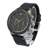Emporio Armani Mario Chronograph Black Dial Black Leather Strap Watch For Men - AR11325 Buy Now By Emporio Armani