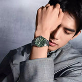 Emporio Armani Three Hand Green Dial Silver Steel Strap Watch For Men - AR11338 Buy Now By Emporio Armani