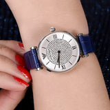 Emporio Armani Gianni T Bar Quartz Crystals Silver Dial Blue Leather Strap Watch For Women - AR11344 Buy Now By Emporio Armani