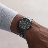 Emporio Armani Giovanni Chronograph Black Dial Black Steel Strap Watch For Men - AR11349 Buy Now By Emporio Armani