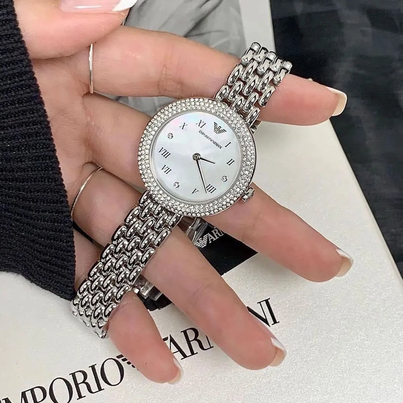 Emporio Armani Rosa Quartz White Dial Silver Steel Strap Watch For Women - AR11354 Buy Now By Emporio Armani