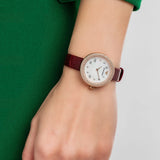 Emporio Armani Rosa Two Hand White Dial Red Leather Strap Watch For Women - AR11357 Buy Now By Emporio Armani