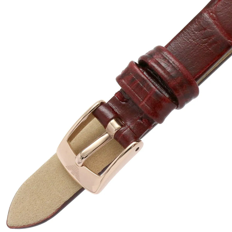 Emporio Armani Rosa Two Hand White Dial Red Leather Strap Watch For Women - AR11357 Buy Now By Emporio Armani