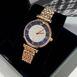 Emporio Armani Gianni T-Bar Quartz Crystals Black Dial Gold Steel Strap Watch For Women - AR11423 Buy Now By Emporio Armani