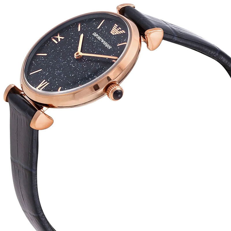 Emporio Armani Gianni T-Bar Quartz Blue Dial Blue Leather Strap Watch for Women - AR11424 Buy Now By Emporio Armani