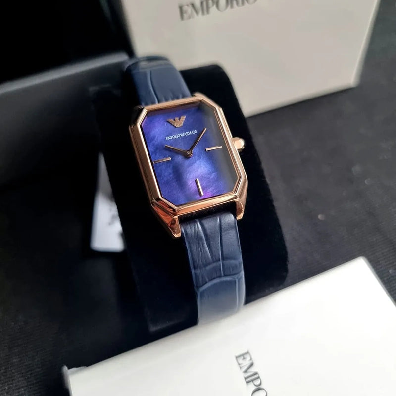 Emporio Armani Gioia Quartz Mother of Pearl Blue Dial Blue Leather Strap Watch For Women - AR11426 Buy Now By Emporio Armani