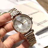 Emporio Armani Gianni T-Bar Crystals Silver Dial Rose Gold Steel Strap Watch For Women - AR11446 Buy Now By Emporio Armani