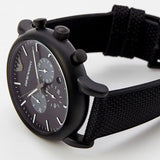 Emporio Armani Luigi Analog Black Dial Black Leather Strap Watch For Men - AR11450 Buy Now By Emporio Armani