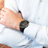 Emporio Armani Mario Chronograph Black Dial Black Nylon Strap Watch For Men - AR11453