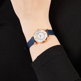 Emporio Armani Gianni T-Bar Analog Mother of Pearl Dial Blue Leather Strap Watch For Women - AR11468 Buy Now By Emporio Armani