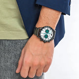 Emporio Armani Mario Chronograph White Dial Black Steel Strap Watch For Men - AR11471 Buy Now By Emporio Armani