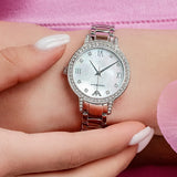 Emporio Armani Cleo Crystals Mother Of Pearl Dial Silver Steel Strap Watch For Women - AR11484 Buy Now By Emporio Armani