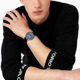 Emporio Armani Diver Three-Hand Quartz Blue Dial Blue Leather Strap Watch For Men - AR11516 Buy Now By Emporio Armani