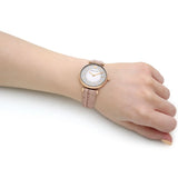 Emporio Armani Gianni T Bar Crystals Silver Dial Brown Leather Strap Watch For Women - AR11518 Buy Now By Emporio Armani