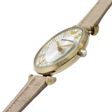 Emporio Armani Gianni T Bar Crystals Silver Dial Brown Leather Strap Watch For Women - AR11518 Buy Now By Emporio Armani