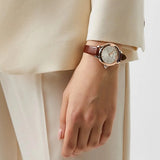 Emporio Armani Mia Quartz Silver Dial Brown Leather Strap Watch For Women - AR11525 Buy Now By Emporio Armani