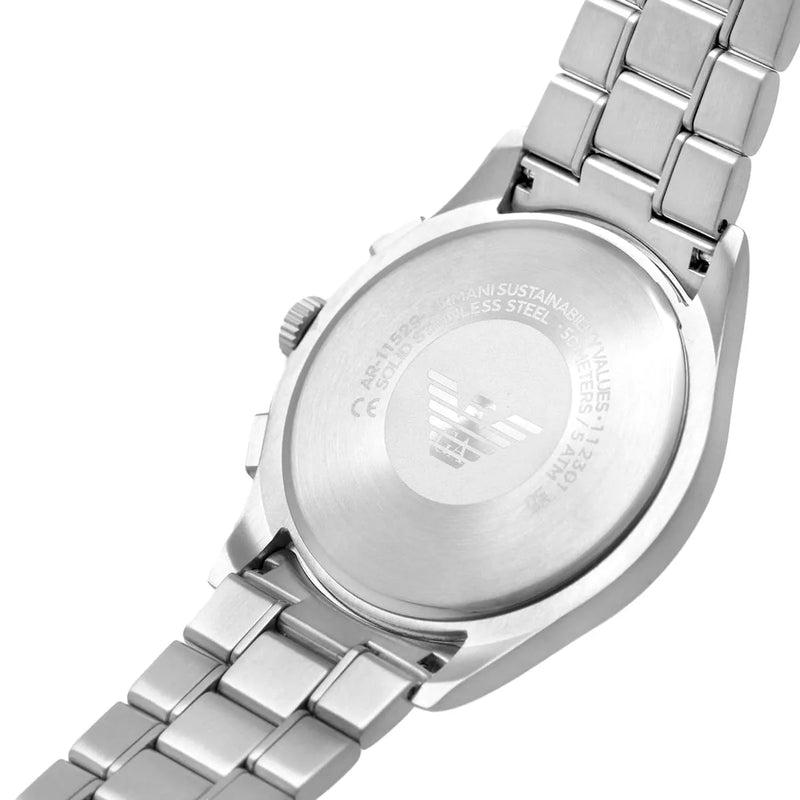 Emporio Armani Paolo Chronograph Green Dial Silver Steel Strap Watch For Men - AR11529 Buy Now By Emporio Armani