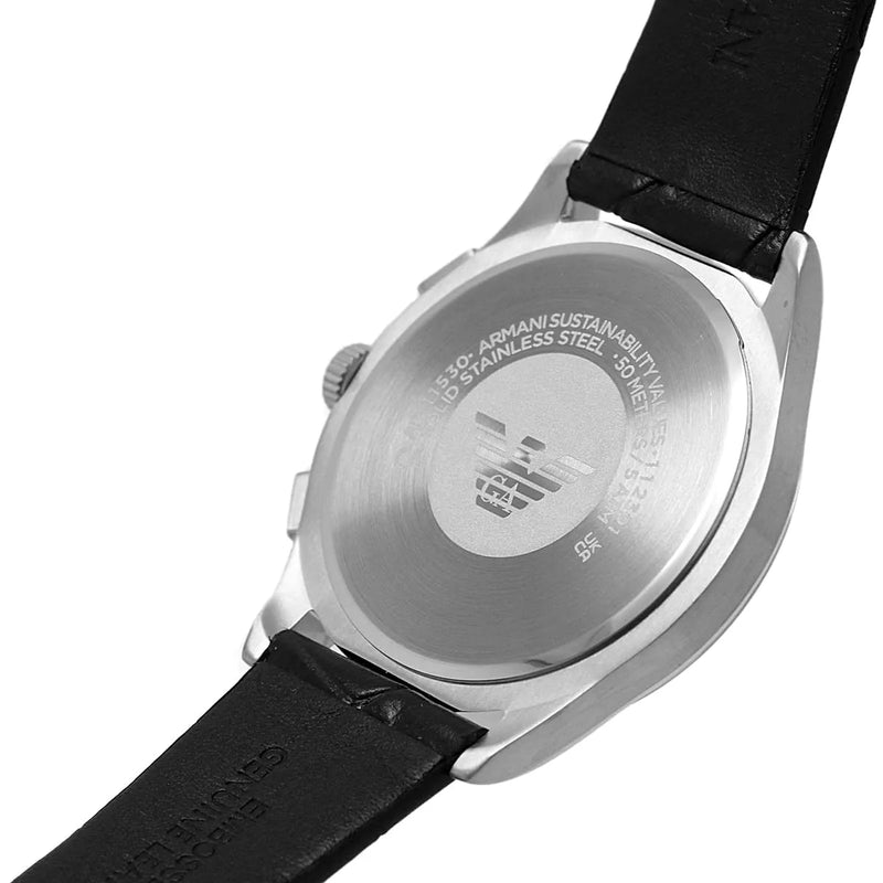 Emporio Armani Paolo Chronograph Black Dial Black Leather Strap Watch For Men - AR11530 Buy Now By Emporio Armani