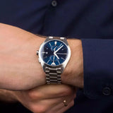 Emporio Armani Claudio Chronograph Blue Dial Silver Steel Strap Watch For Men - AR11541 Buy Now By Emporio Armani
