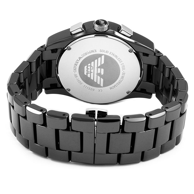 Emporio Armani Valente Chronograph Black Dial Black Ceramic Strap Watch For Men - AR1400 Buy Now By Emporio Armani