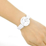 Emporio Armani Giannti T Bar Quartz Mother of Pearl Dial White Steel Strap Watch For Women - AR1485 Buy Now By Emporio Armani