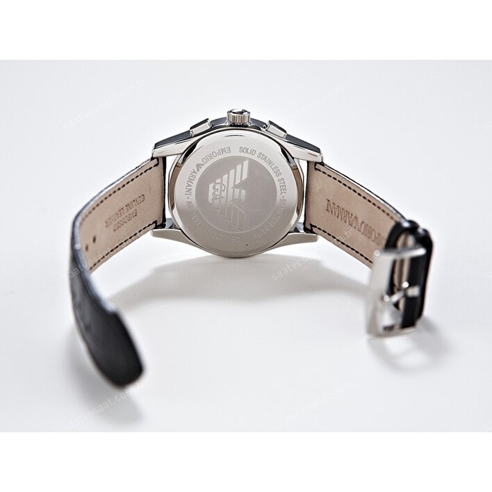 Emporio Armani Valente Chronograph Black Dial Black Leather Strap Watch For Men - AR1633 Buy Now By Emporio Armani