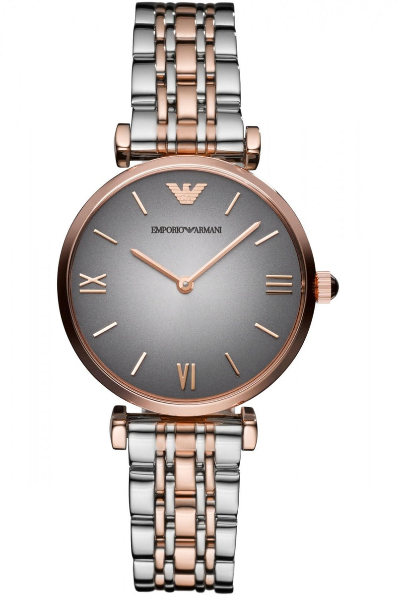 Emporio Armani Gianni T Bar Grey Dial Two Tone Stainless Steel Watch For Women - AR1725 Buy Now By Emporio Armani