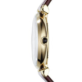 Emporio Armani Gianni T Bar Burgundy Dial Burgundy Leather Strap Watch For Women - AR1757 Buy Now By Emporio Armani