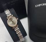 Emporio Armani Gianni T Bar Grey Dial Two Tone Steel Strap Watch For Women - AR1841 Buy Now By Emporio Armani