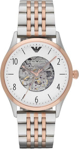 Emporio Armani Meccanico White Dial Two Tone Steel Strap Watch For Men - AR1921 Buy Now By Emporio Armani