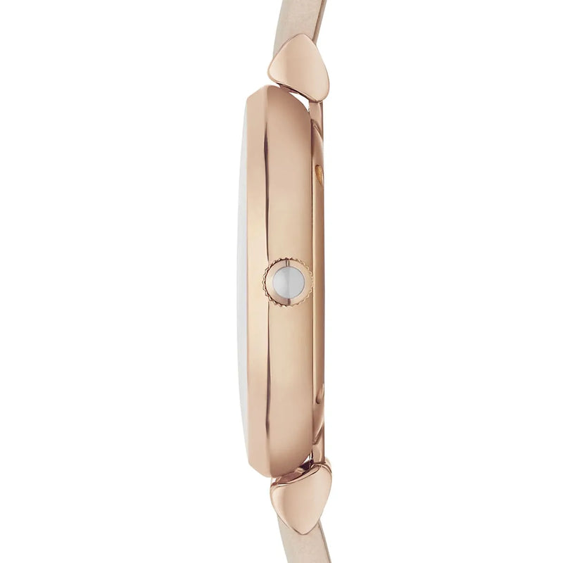 Emporio Armani Gianni T Bar Quartz White Dial Beige Leather Strap Watch For Women - AR1927 Buy Now By Emporio Armani
