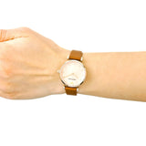 Emporio Armani Gianni T Bar Quartz Pink Mother of Pearl Dial Brown Leather Strap Watch For Women - AR1960 Buy Now By Emporio Armani