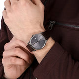 Emporio Armani Luigi Quartz Gray Dial Brown Leather Strap Watch For Men - AR1996 Buy Now By Emporio Armani